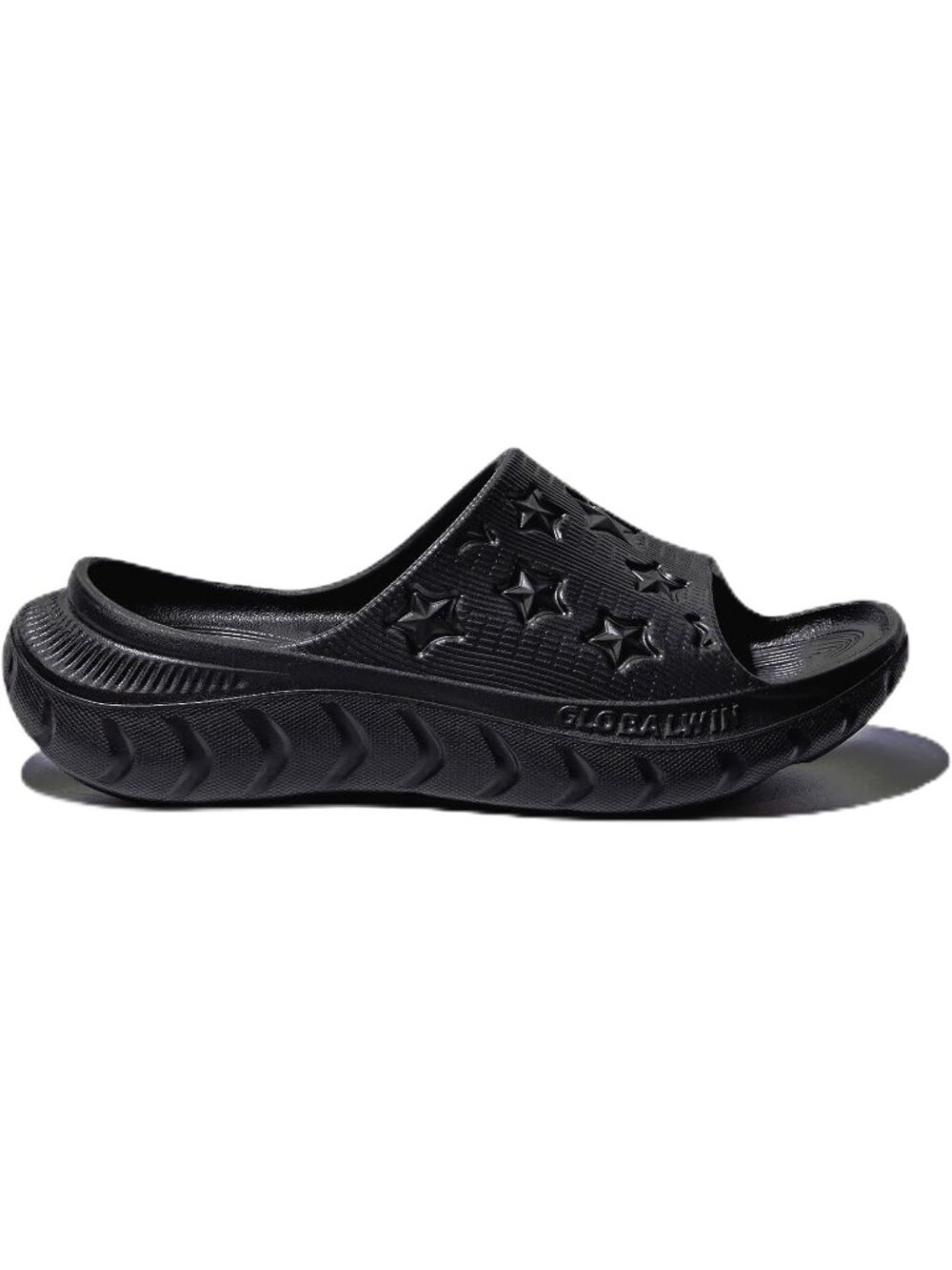 🆕Women's All Black Sports Sandals Recovery Slides Comfortable Arch Support
